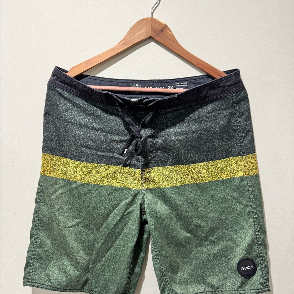 RVCA Men's Green Swim Shorts